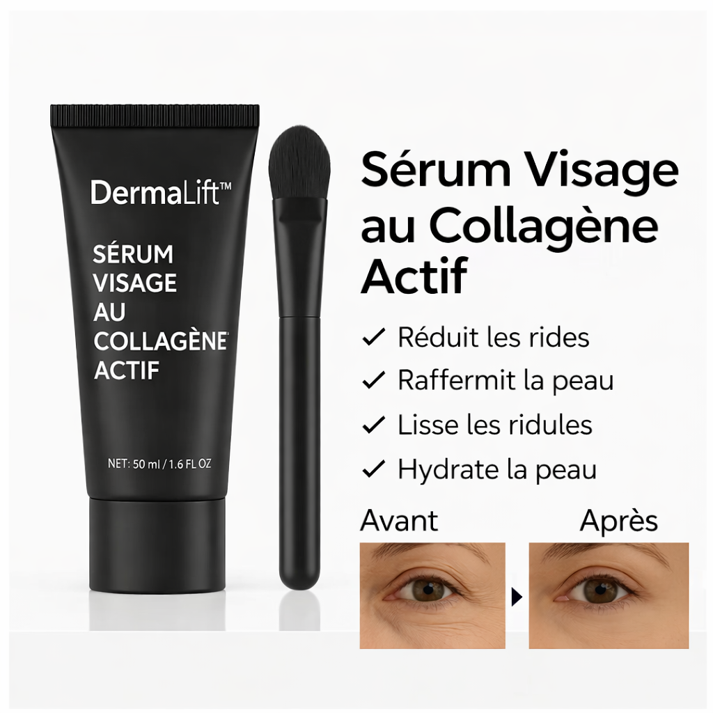 DermaLift™ Sérum Visage au Collagène Actif | Peau visiblement plus ferme et rides estompées en 7 minutes !