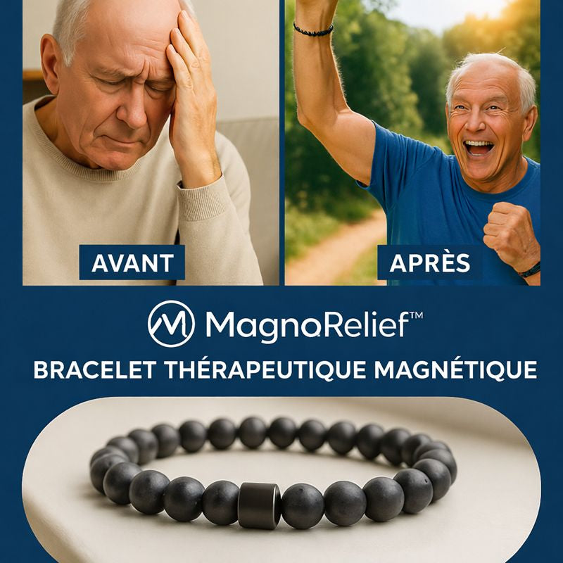 MagnaRelief™ Bracelet Thérapeutique Magnétique | Éliminez vos douleurs en 3 minutes !