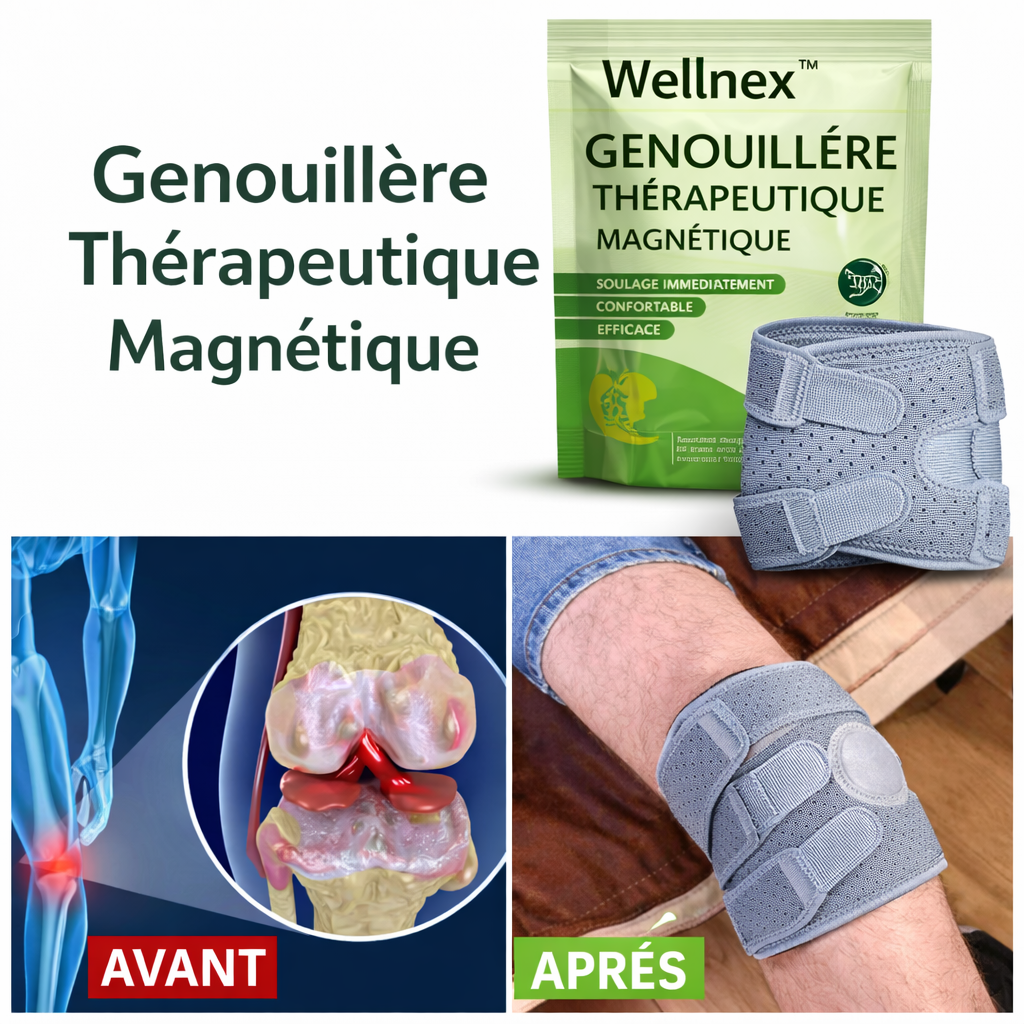 Wellnex™ Genouillère Thérapeutique Magnétique | Éliminez la douleur du genou en 3 minutes !