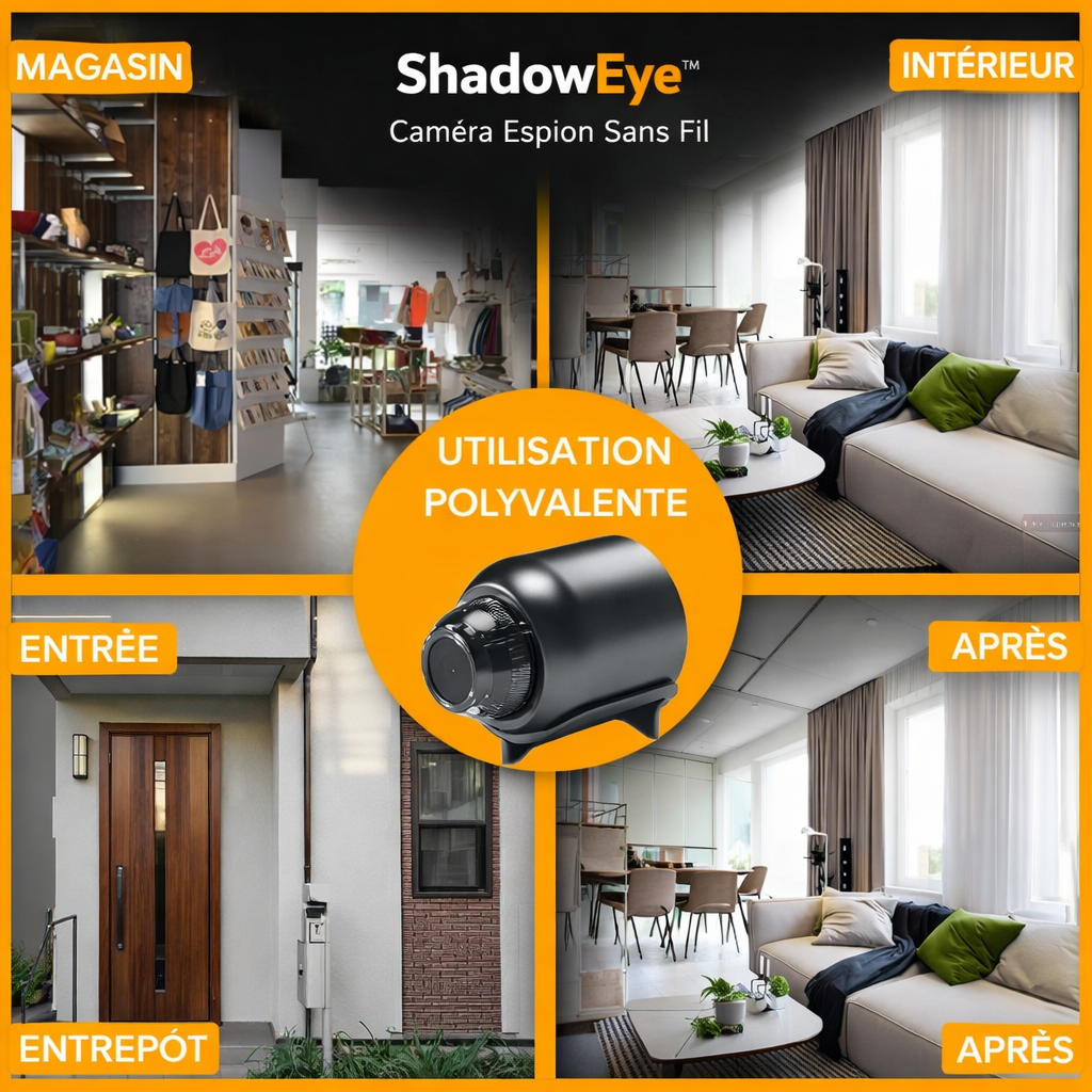 ShadowEye™ Caméra Espion Sans Fil | Surveillez tout, partout, en temps réel !