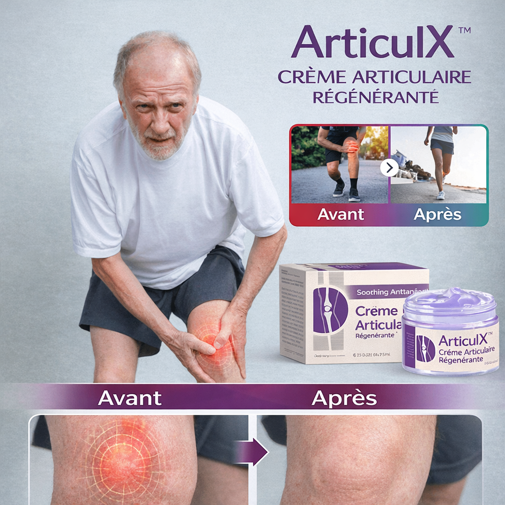 ArticulX™ Crème Articulaire Régénérante | Éliminez la douleur et retrouvez des articulations neuves en 48 heures !
