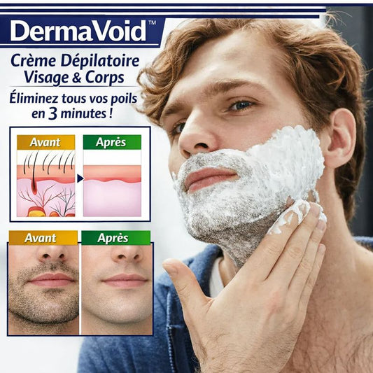 DermaVoid™ Crème Dépilatoire Visage & Corps | Éliminez tous vos poils en 3 minutes !