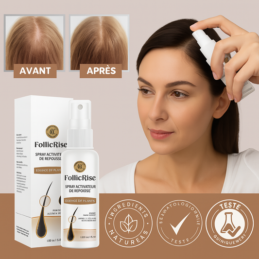 FollicRise™ Spray Activateur de Repousse | Faites repousser vos cheveux clairsemés en 3 jours!
