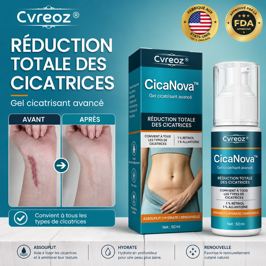 CicaNova™ Gel Réparateur Anti-Cicatrices Avancé | Estompez cicatrices, brûlures et marques d’acné dès 7 jours, sans laser ni chirurgie !