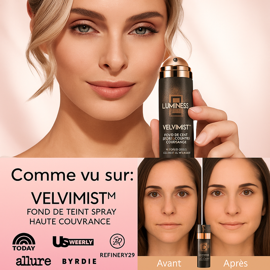 VelviMist™ Fond de Teint Spray Haute Couvrance | Teint Zéro Défaut en 5 Secondes!