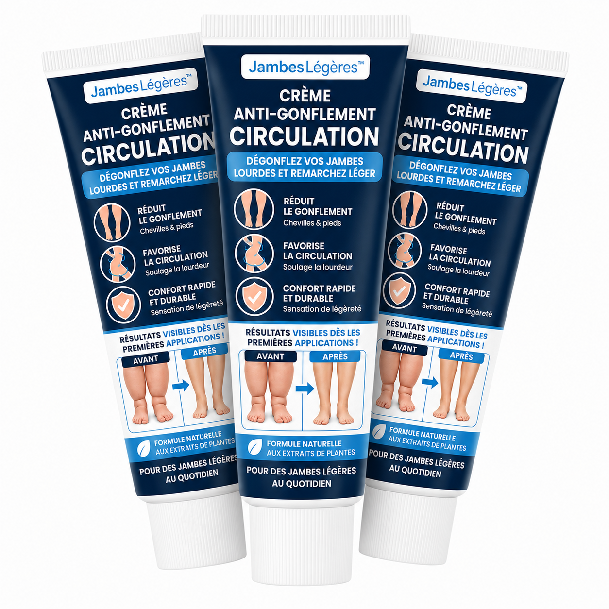 JambesLégères™ Crème Anti-Gonflement Circulation | Dégonflez vos jambes lourdes et remarchez léger dès les premières applications !
