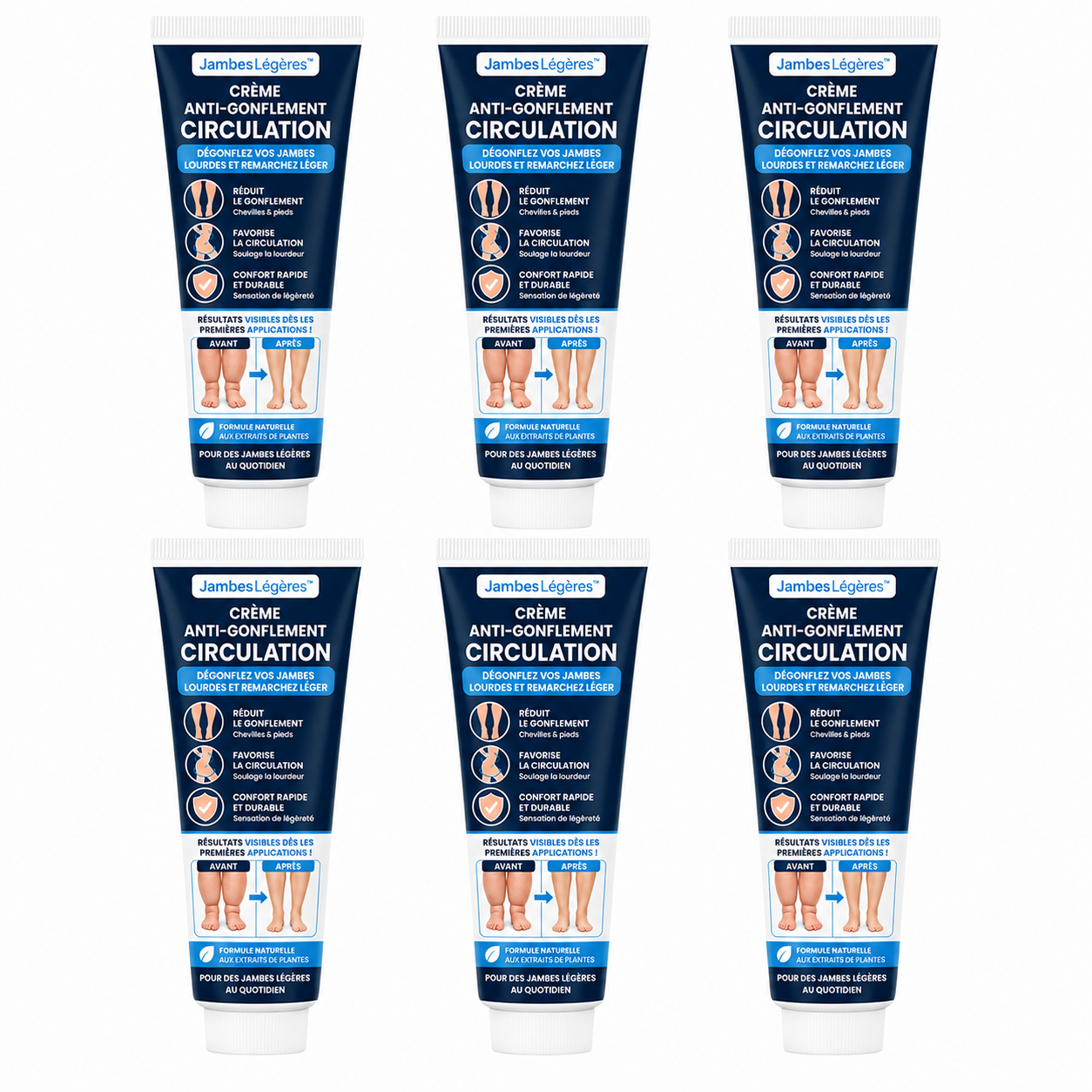 JambesLégères™ Crème Anti-Gonflement Circulation | Dégonflez vos jambes lourdes et remarchez léger dès les premières applications !