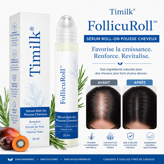 FollicuRoll™ Sérum Roll-On Pousse Cheveux | Réveillez vos follicules endormis et retrouvez des cheveux plus denses en 3 semaines !