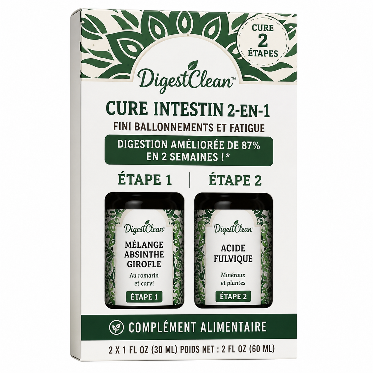 DigestClean™ Cure Intestin 2-en-1 | Fini ballonnements et fatigue digestion améliorée de 87% en 2 semaines !