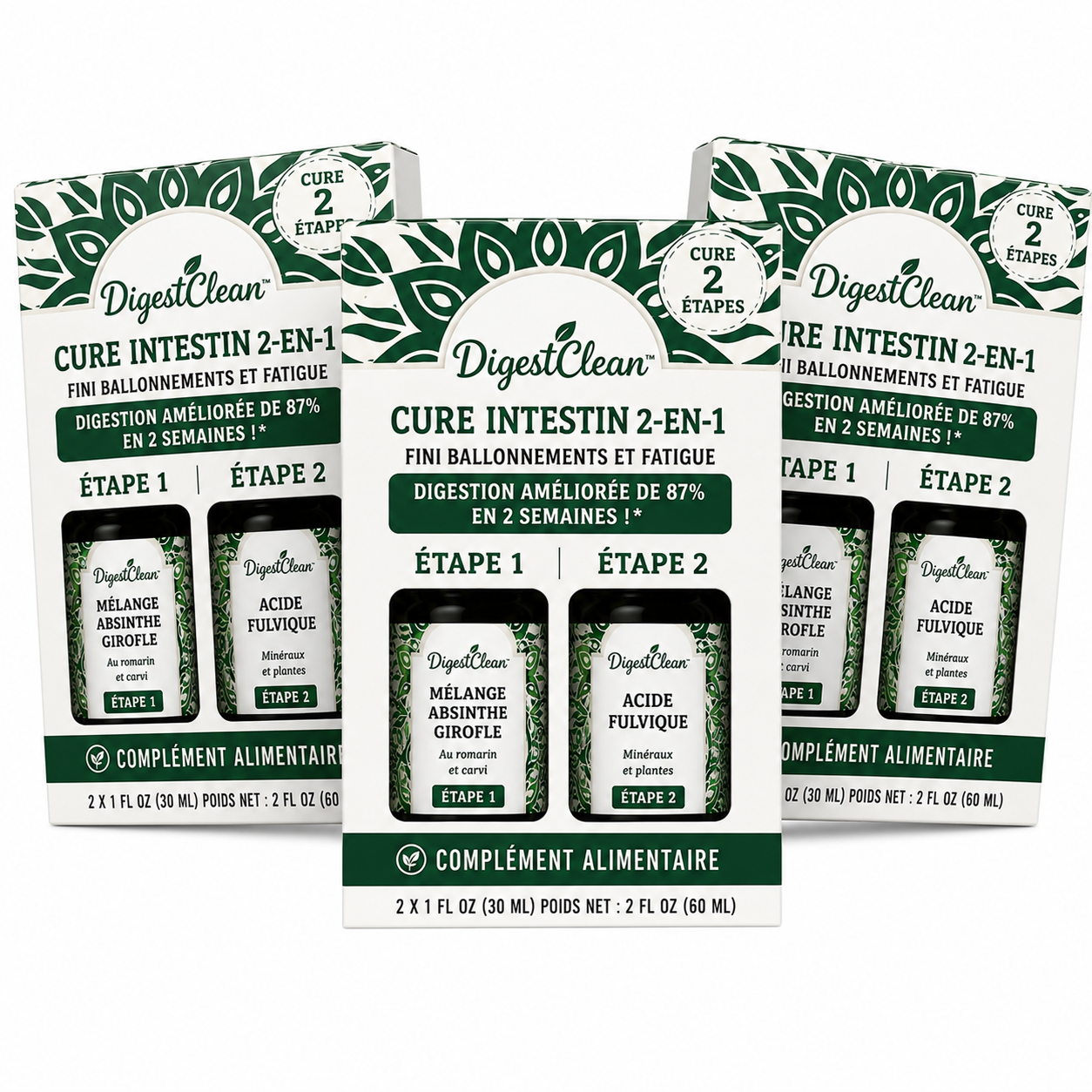 DigestClean™ Cure Intestin 2-en-1 | Fini ballonnements et fatigue digestion améliorée de 87% en 2 semaines !