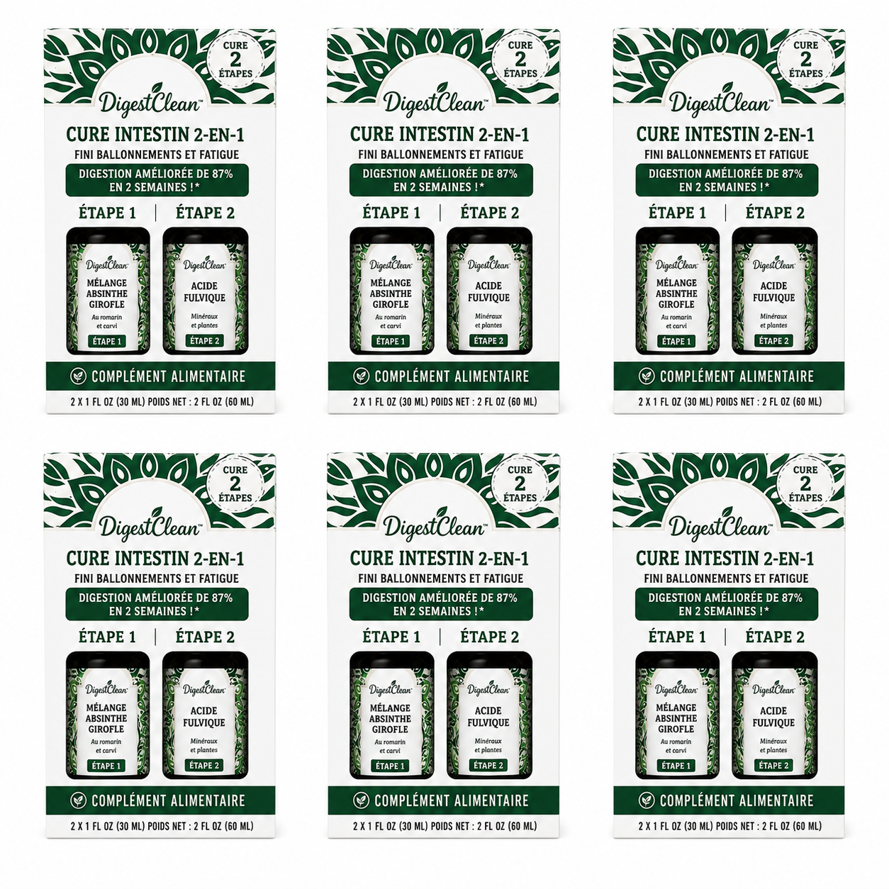 DigestClean™ Cure Intestin 2-en-1 | Fini ballonnements et fatigue digestion améliorée de 87% en 2 semaines !