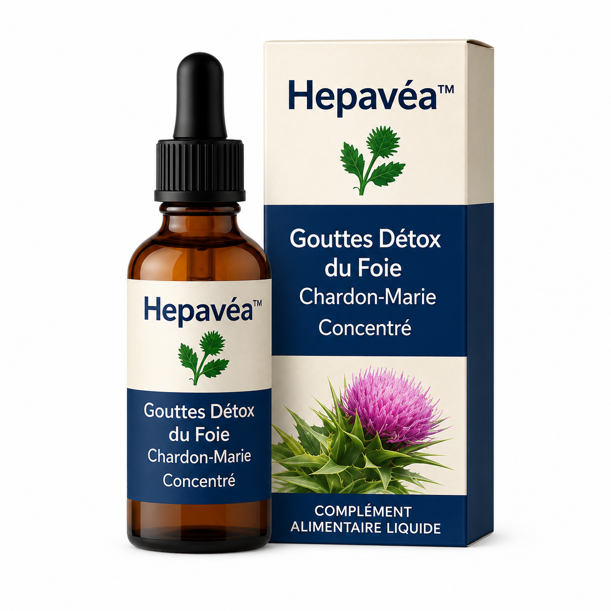Hepavéa™ Gouttes Détox du Foie au Chardon-Marie Concentré | Nettoyez votre foie et perdez 5 kg en seulement 7 jours !