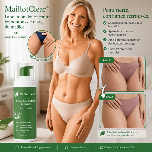 MaillotClear™ Crème Anti-Boutons de Rasage | Dites adieu aux boutons de rasage disgracieux du maillot à 95 % en 7 jours !