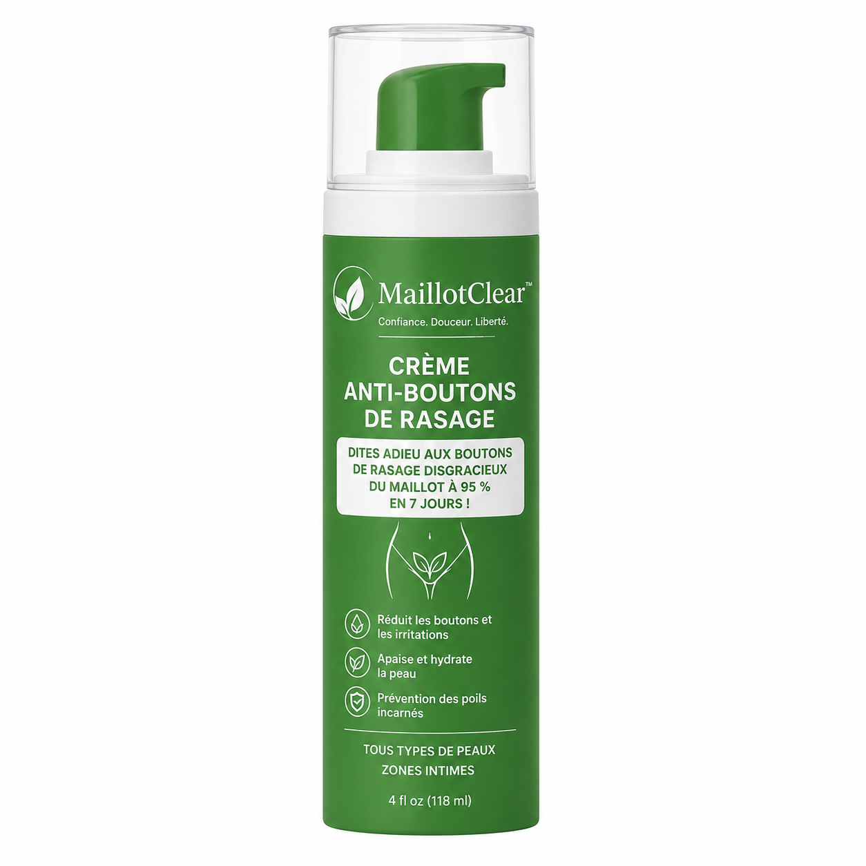 MaillotClear™ Crème Anti-Boutons de Rasage | Dites adieu aux boutons de rasage disgracieux du maillot à 95 % en 7 jours !