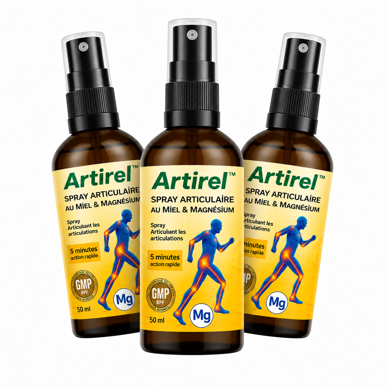 Artirel™ Spray Articulaire au Miel & Magnésium | Supprime vos douleurs articulaires en 10 minutes chrono !
