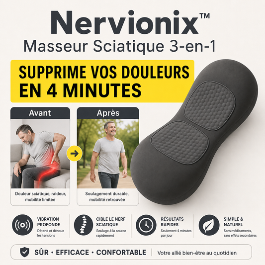 Nervionix™ Masseur Sciatique 3-en-1 | Supprime vos douleurs en 4 minutes chrono!