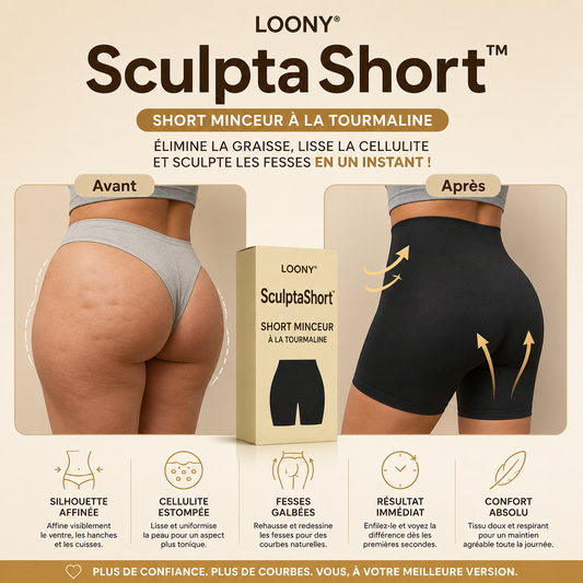 SculptaShort™ Short Minceur à la Tourmaline | Élimine la graisse, lisse la cellulite et sculpte les fesses en un instant!