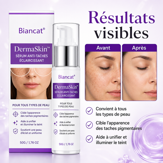 DermaSkin™ Sérum Anti-Taches Éclaircissant | Effacez vos taches brunes en 72 heures chrono!