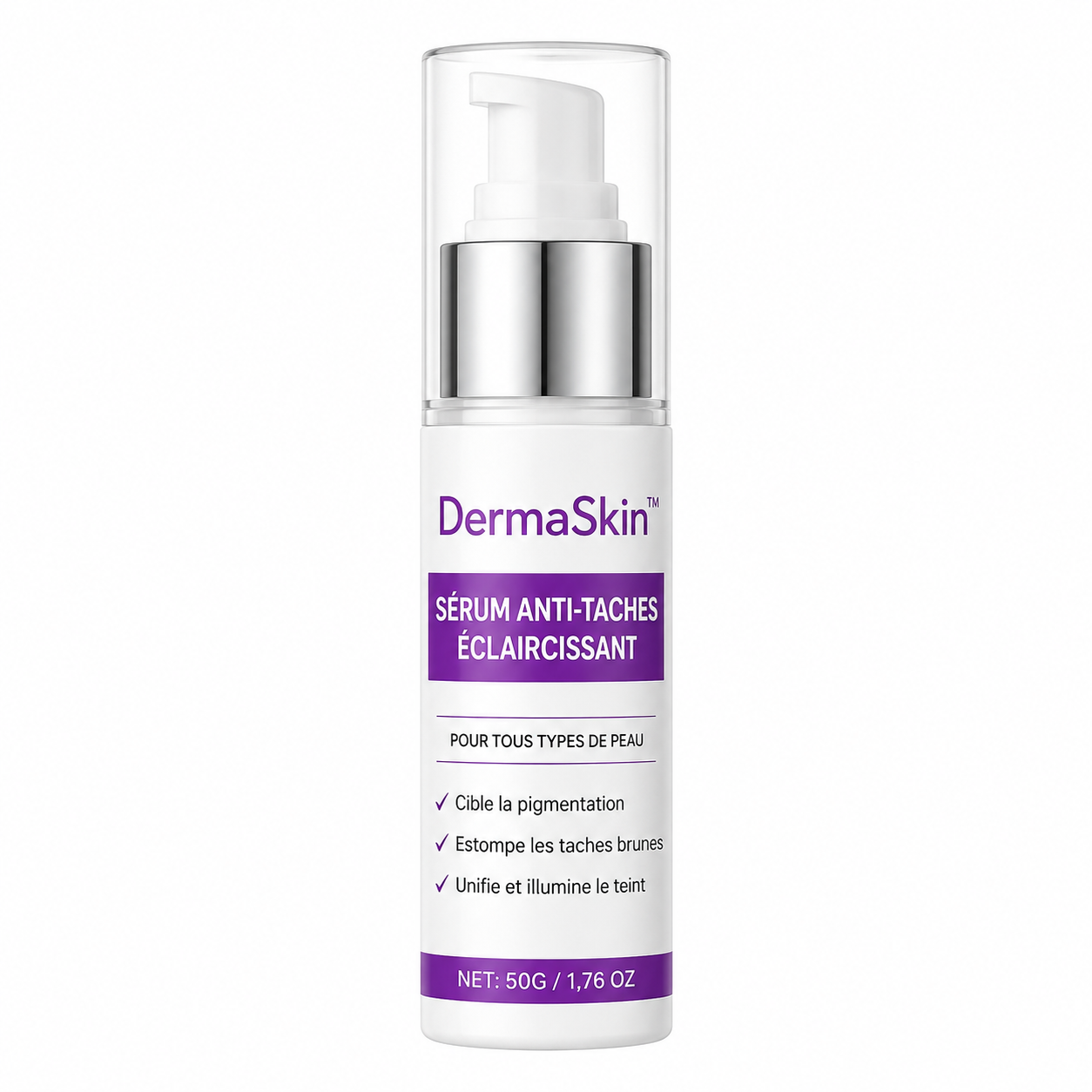DermaSkin™ Sérum Anti-Taches Éclaircissant | Effacez vos taches brunes en 72 heures chrono!