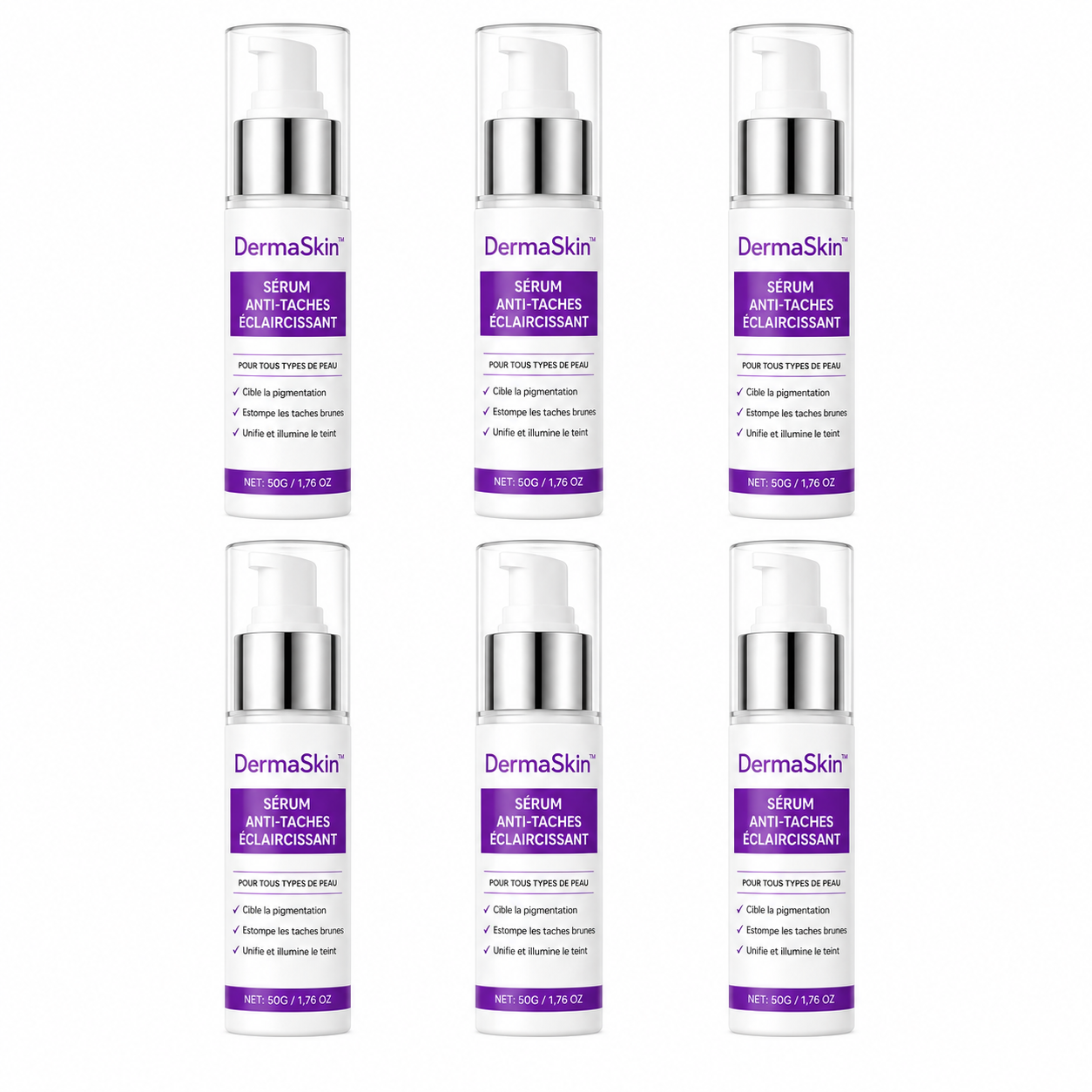 DermaSkin™ Sérum Anti-Taches Éclaircissant | Effacez vos taches brunes en 72 heures chrono!
