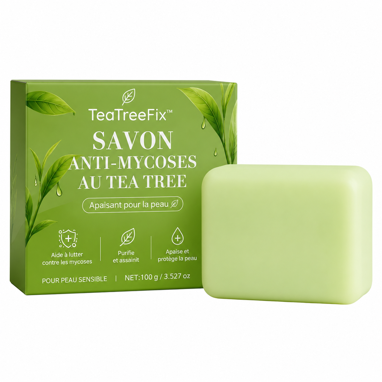 TeaTreeFix™ Savon Anti-Mycoses au Tea Tree | Éliminez champignons, odeurs et démangeaisons en 2 semaines !