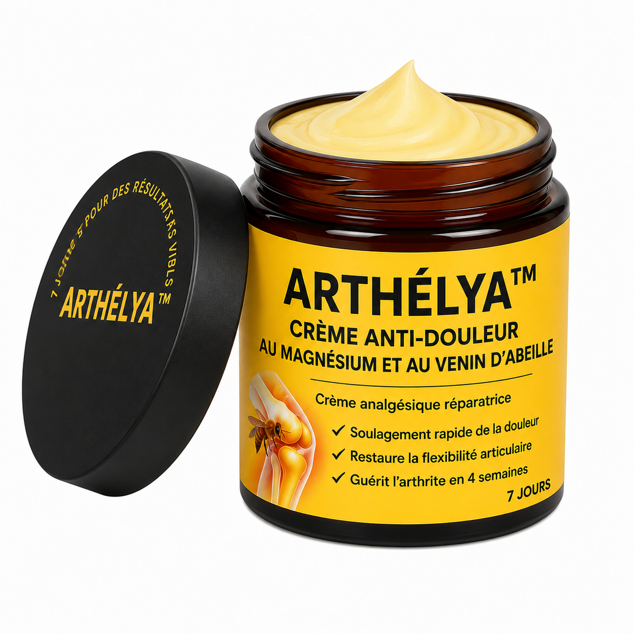 Arthélya™ Crème Anti-douleur au Magnésium et au Venin d'Abeille | Supprime vos douleurs articulaires en un instant!