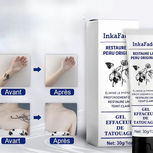 InkaFade™ Gel Effaceur de Tatouages | Estompe visiblement les tatouages sans douleur en seulement 10 minutes par jour!