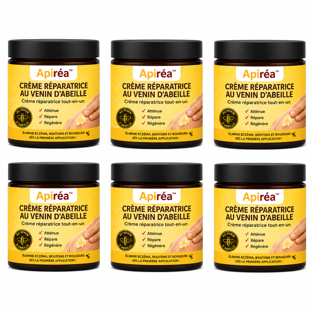 Apiréa™ Crème Réparatrice au Venin d’Abeille | Élimine eczéma, boutons et rougeurs dès la première application!