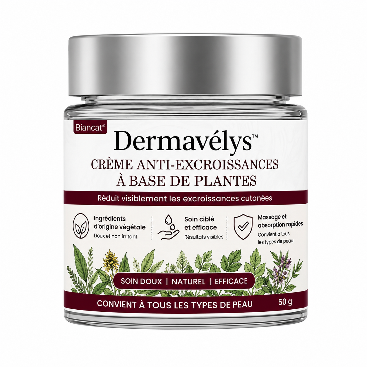 Dermavélys™ Crème Anti-Excroissances à Base de Plantes | Éliminez verrues et bosses sans douleur en 7 jours!