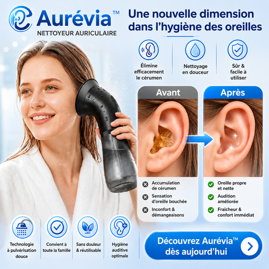 Aurévia™ Nettoyeur Auriculaire | Éliminez le cérumen en profondeur en quelques minutes et retrouvez une audition claire !