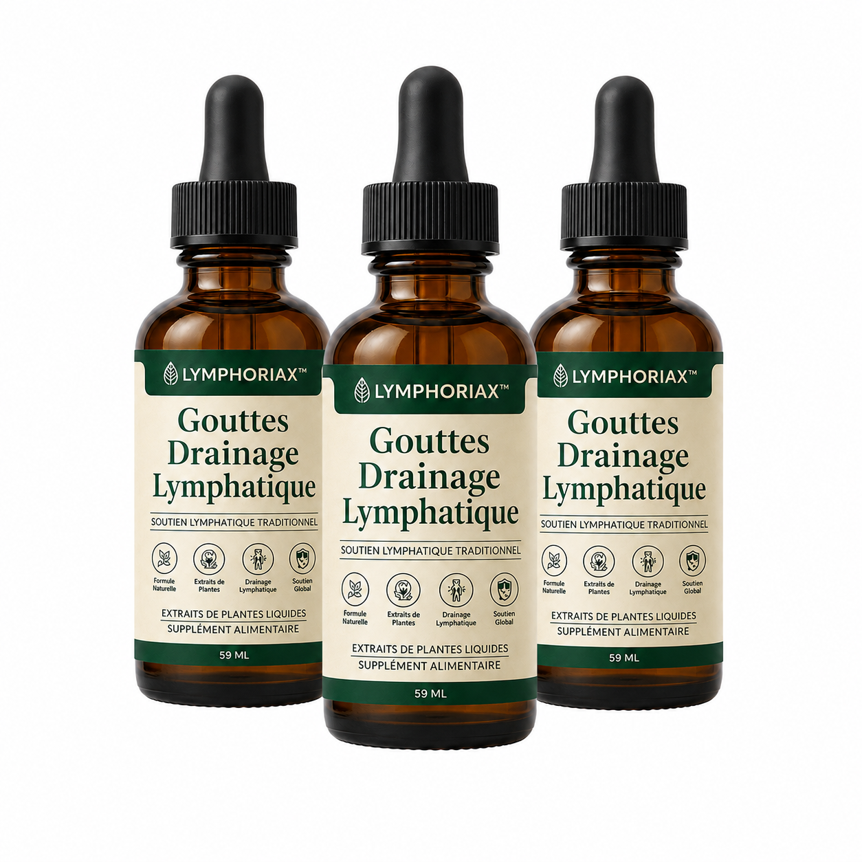 Lymphoriax™ Gouttes Drainage Lymphatique | Éliminez gonflements et rétention d’eau en 10 jours !
