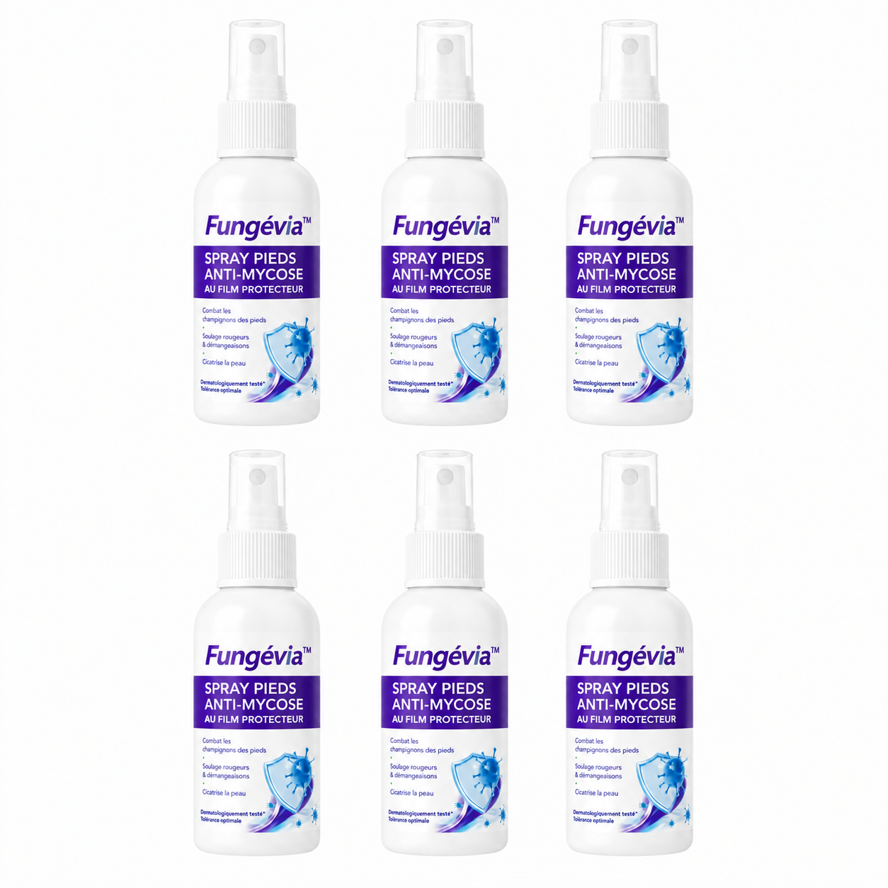 Fungévia™ Spray Pieds Anti-Mycose au Film Protecteur | Éliminez les champignons en 48h chrono !