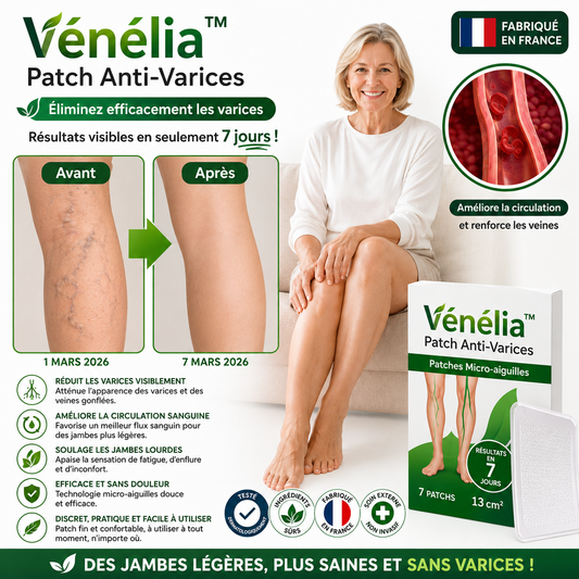 Vénélia™ Patch Anti-Varices | Éliminez les varices visibles et retrouvez des jambes lisses en 7 jours chrono !