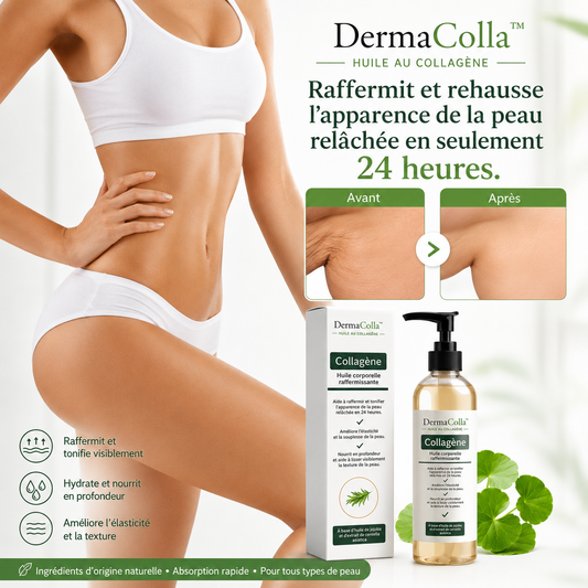 DermaColla™ Huile au collagène | Raffermit et lifte la peau relâchée jusqu’à 98 % en 24 heures !