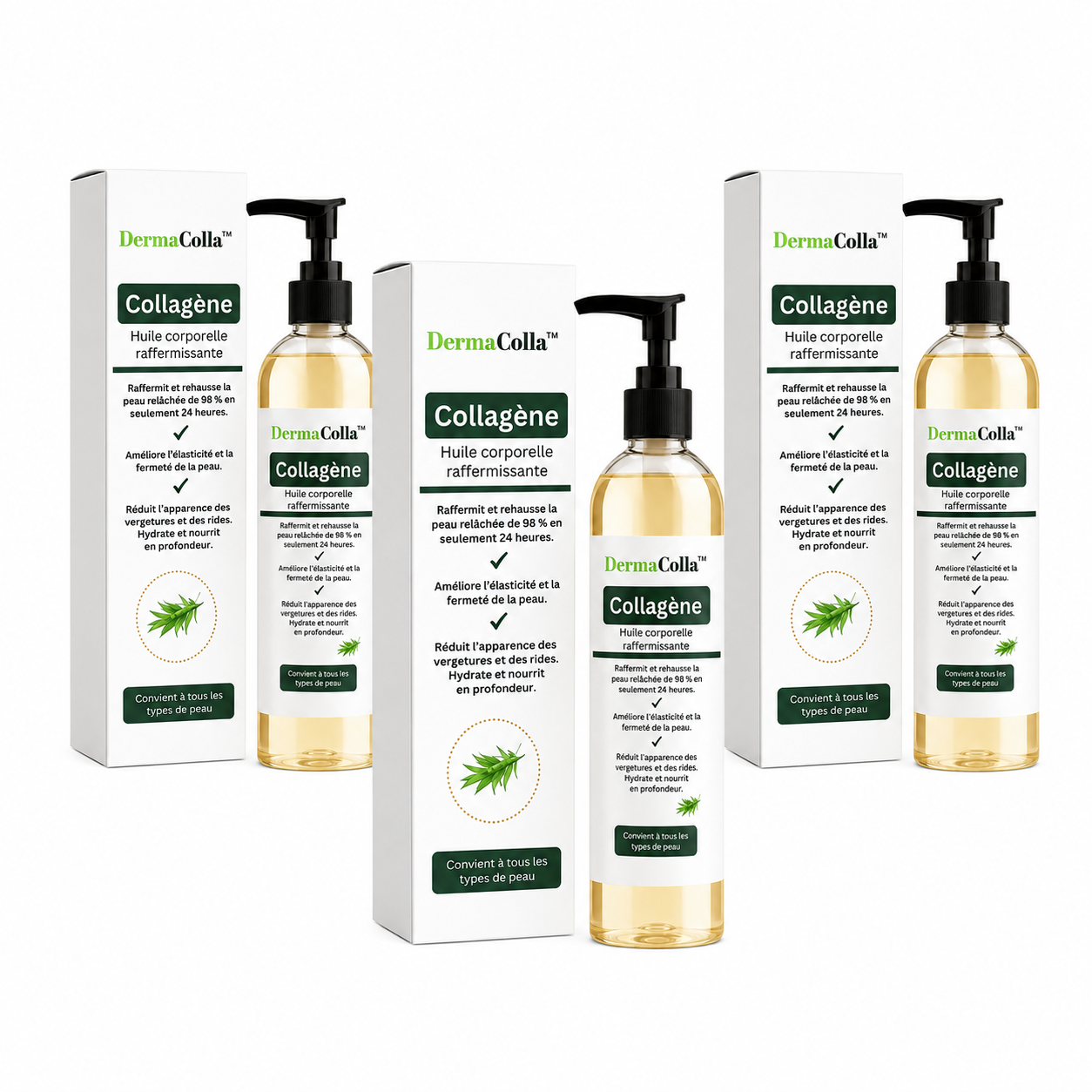 DermaColla™ Huile au collagène | Raffermit et lifte la peau relâchée jusqu’à 98 % en 24 heures !
