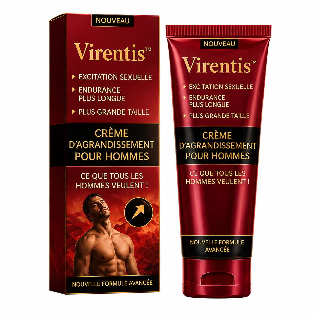 Virentis™ Crème d’agrandissement pénien | Augmentez votre taille jusqu’à 4,5 cm en seulement 7 jours !