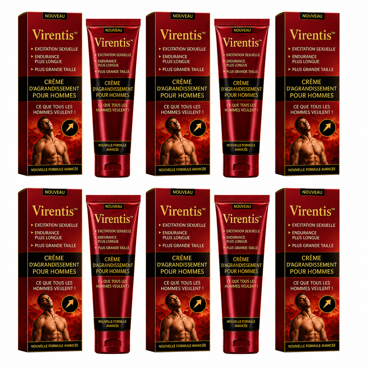 Virentis™ Crème d’agrandissement pénien | Augmentez votre taille jusqu’à 4,5 cm en seulement 7 jours !