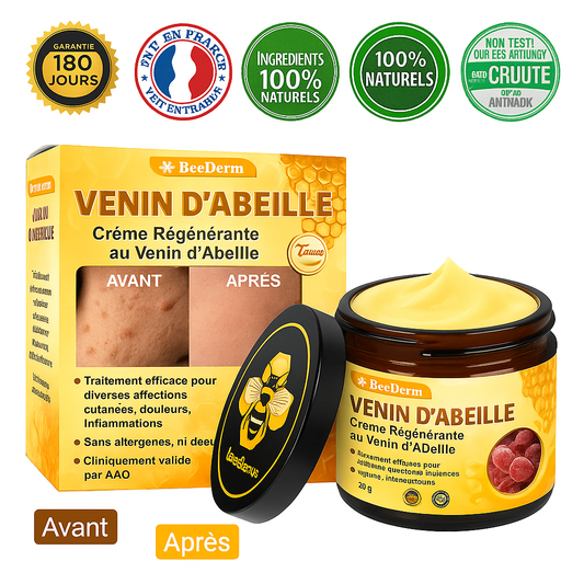 BeeDerm™ Crème Régénérante au Venin d’Abeille | Répare et raffermit votre peau dès la première application!