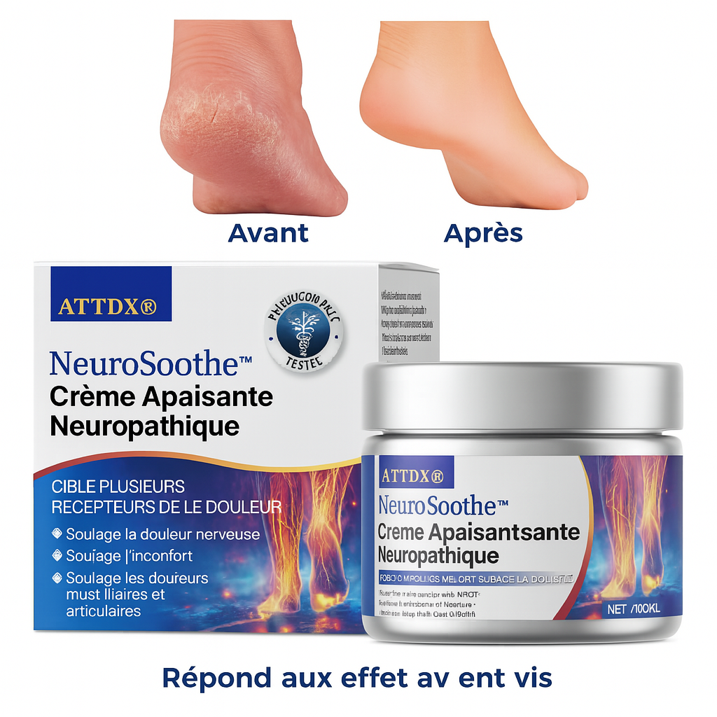 NeuroSoothe™ Crème Apaisante Neuropathique | Soulage les douleurs nerveuses et les engourdissements en 5 minutes!