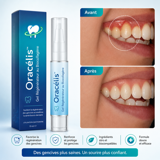 Oracélis™ Gel Régénérateur au Biocollagène | Vos gencives repoussent dès la première application!