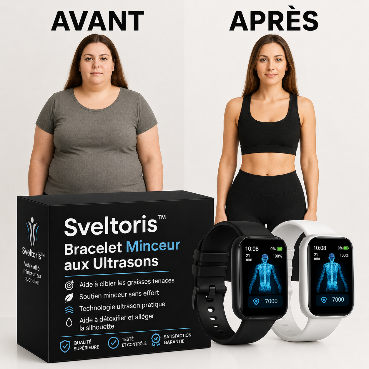 Sveltoris™ Bracelet Minceur aux Ultrasons | Élimine la Graisse et Détoxifie en un Instant!