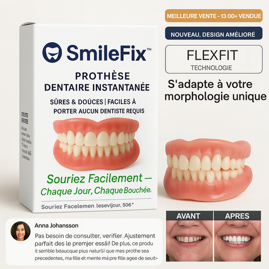 SmileFix™ Prothèse Dentaire Instantanée | Un sourire éclatant sans dentiste en 10 secondes!