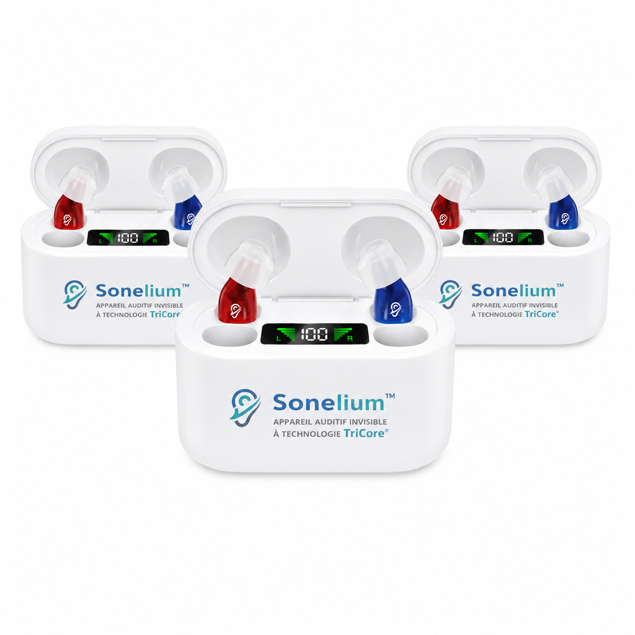 Sonelium™ Appareil Auditif Invisible à Technologie TriCore | Entendez parfaitement en 3 secondes, sans aucun sifflement !