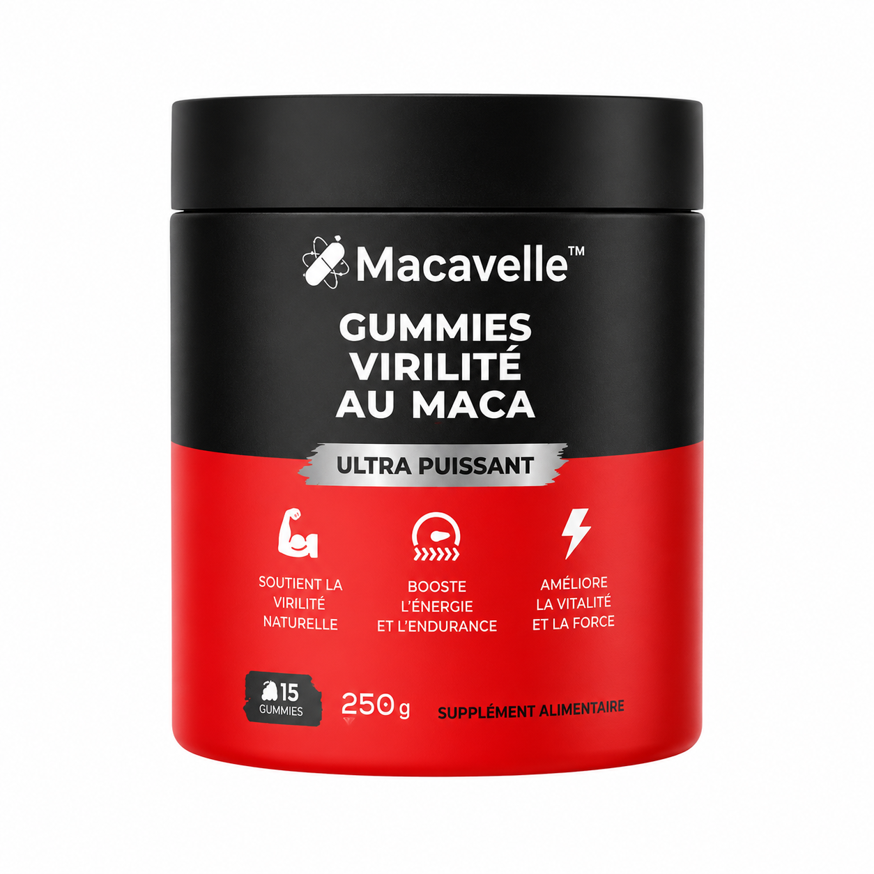 Macavelle™ Gummies Virilité au Maca | Obtenez une érection dure en 5 minutes, sans avaler de pilules !