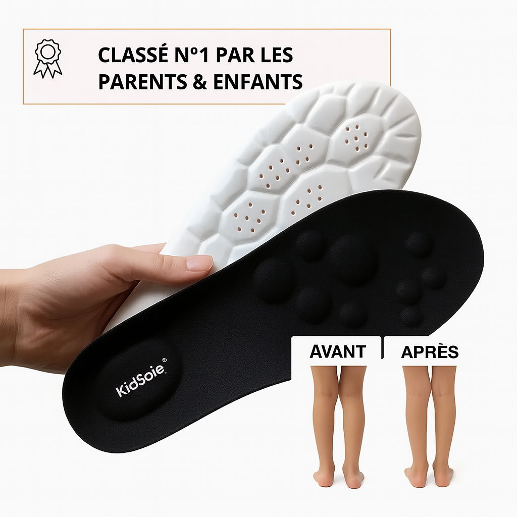 KidSole™ Semelles Orthopédiques pour Enfants | Corrigent la posture et soulagent les douleurs de croissance en 10 minutes!
