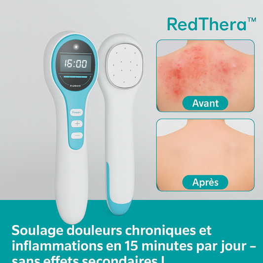 RedThera™ Appareil de Thérapie Lumière Rouge | Soulage douleurs chroniques et inflammations en 15 minutes par jour – sans effets secondaires!