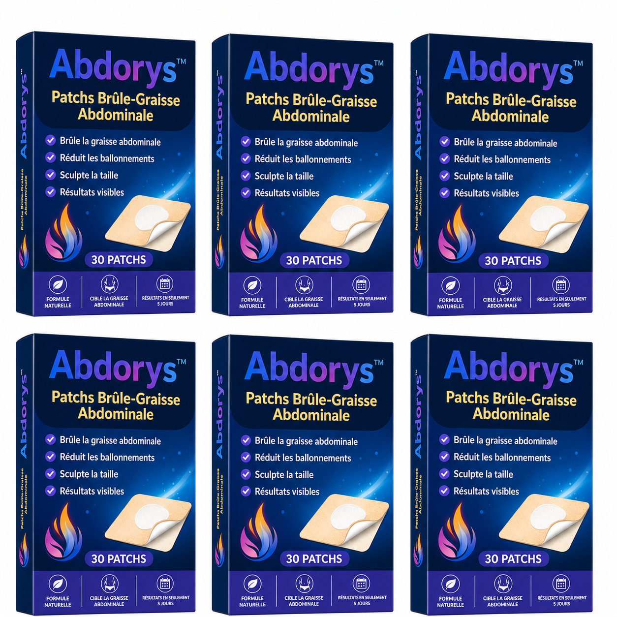 Abdorys™ Patchs Brûle-Graisse Abdominale | Perdez jusqu’à 3,2 kg en seulement 5 jours !