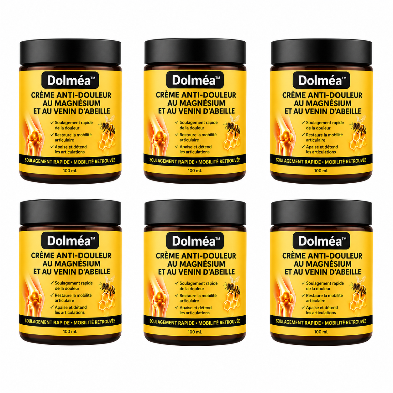 Dolméa™ Crème Anti-douleur au Magnésium et au Venin d'Abeille | Supprime vos douleurs articulaires en un instant!