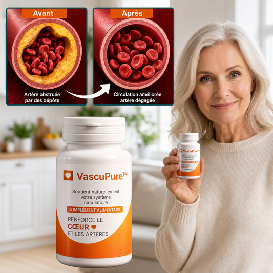 VascuPure™ Capsules Cardio-Vasculaires | Nettoient 93 % des vaisseaux sanguins en 3 jours !