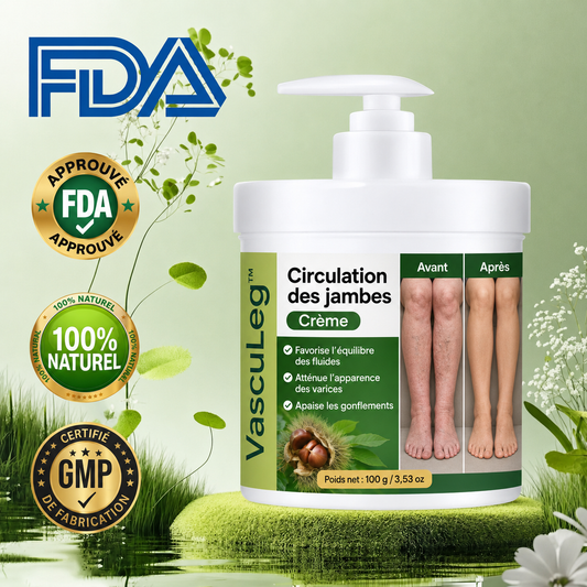 VascuLeg™ Crème Circulation & Jambes Lourdes | Retrouvez des jambes légères en 48h, sans bas de contention ni massage douloureux !